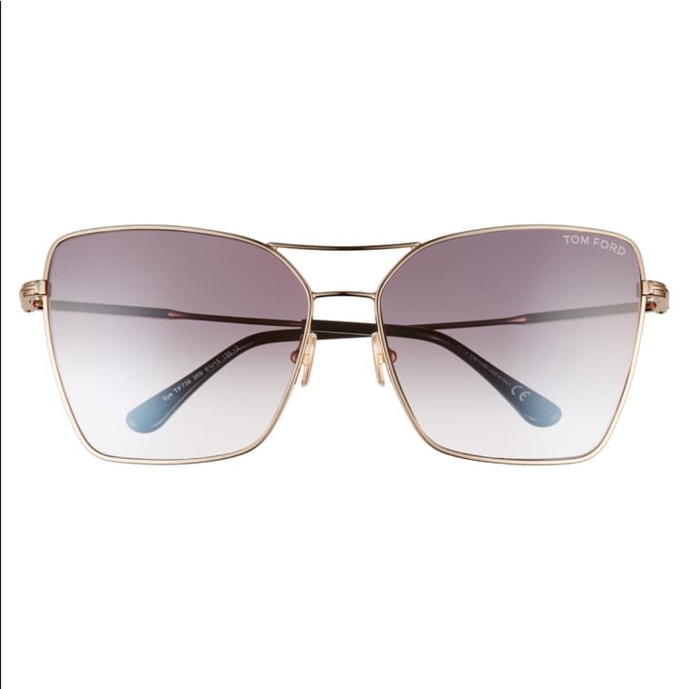 New Tom Ford 61mm Butterfly Aviator Sunglasses